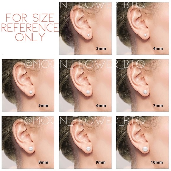 ❤️SOLD❤️Tiny Silver Pearl Stainless Steel Flat Back Stud Earrings - Picture 7 of 12